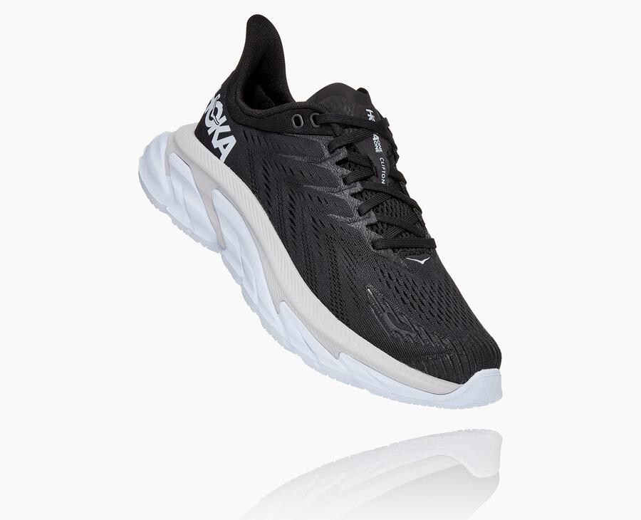 Hoka One One Hardloopschoenen Dames - Clifton Edge - Zwart/Wit - AR0573946